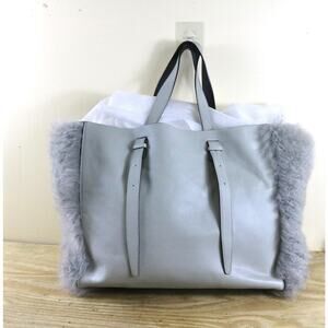 Valextra Tote Large Gray Leather Baby Cashmere Holiday Charm Handmade Italy